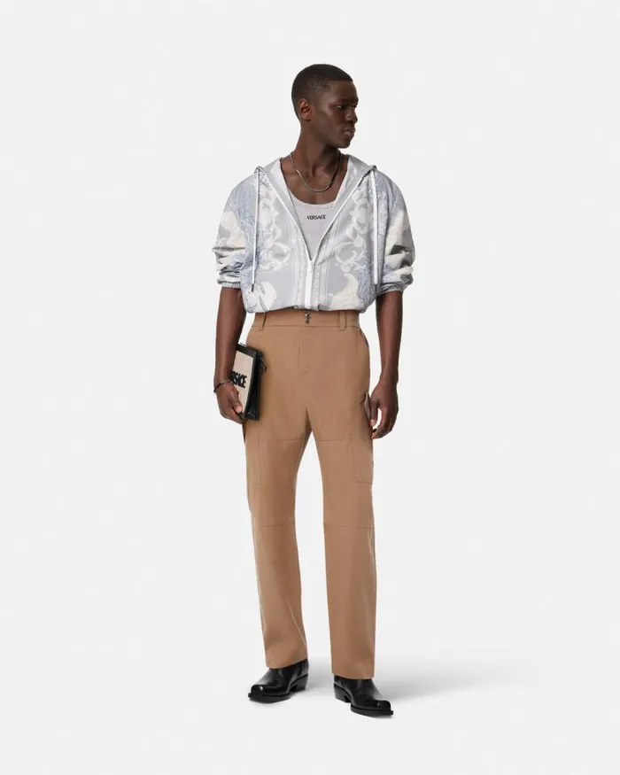 Versace Milano Stamp Cargo Pants Beige Men Versace Pants and Shorts
