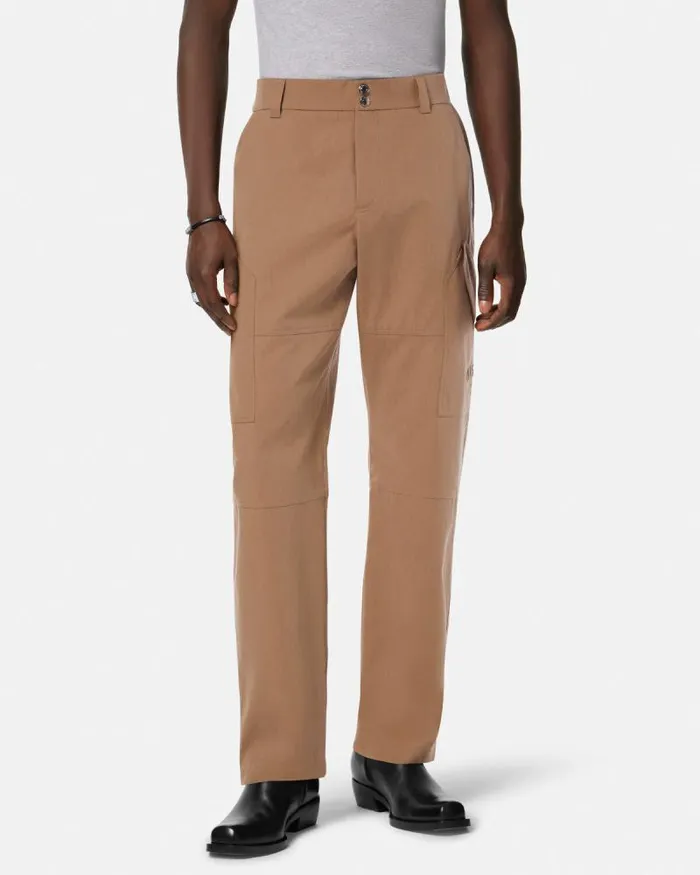 Versace Milano Stamp Cargo Pants Beige Men Versace Pants and Shorts