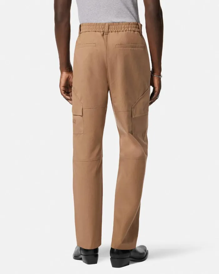 Versace Milano Stamp Cargo Pants Beige Men Versace Pants and Shorts