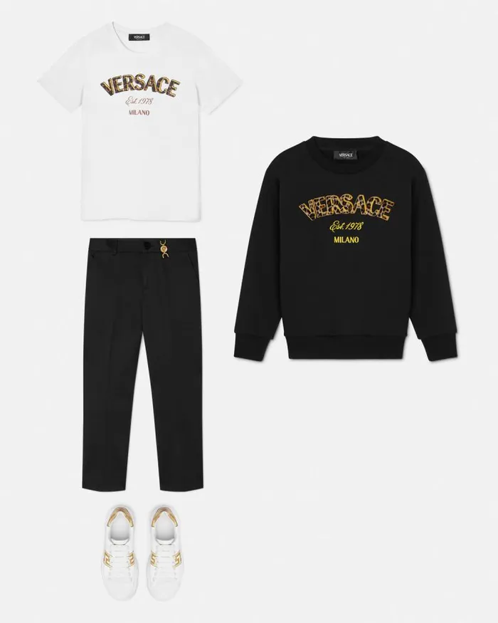 Versace Wild Stamp Kids Sweatshirt Black Children Versace Clothing