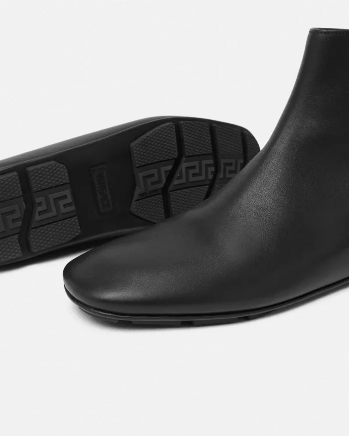 Villa Ankle Boots Blacksilver Men Versace Boots
