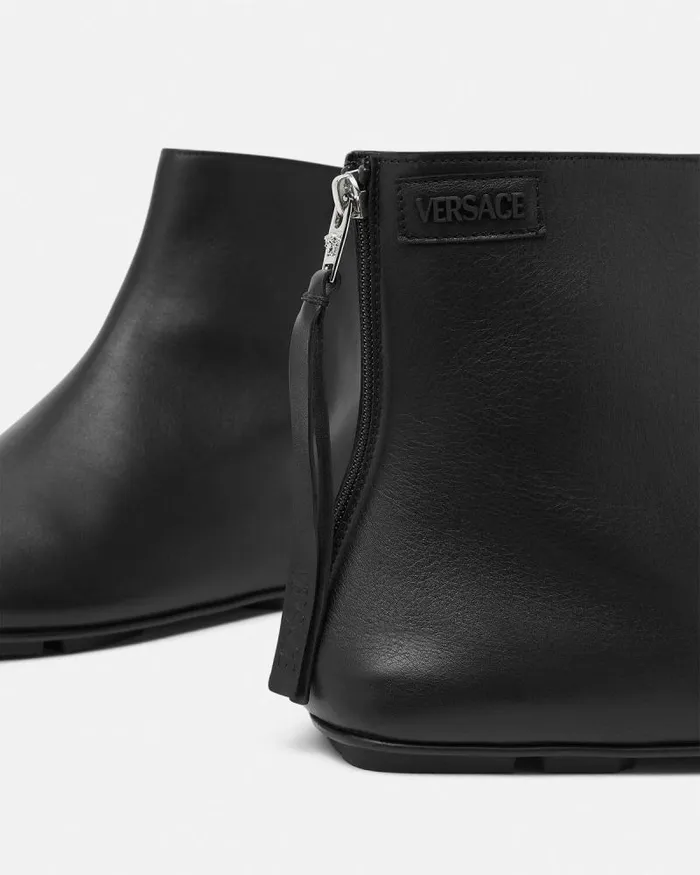 Villa Ankle Boots Blacksilver Men Versace Boots