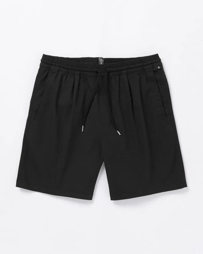 Villa Rue Elastic Waist Shorts 8211 Black Mens Volcom Shorts