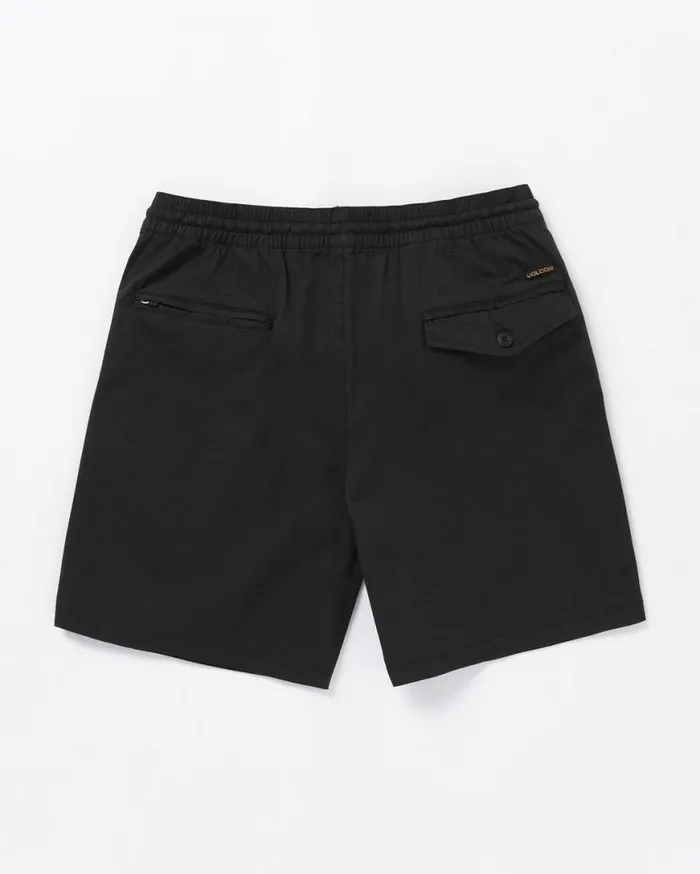 Villa Rue Elastic Waist Shorts 8211 Black Mens Volcom Shorts