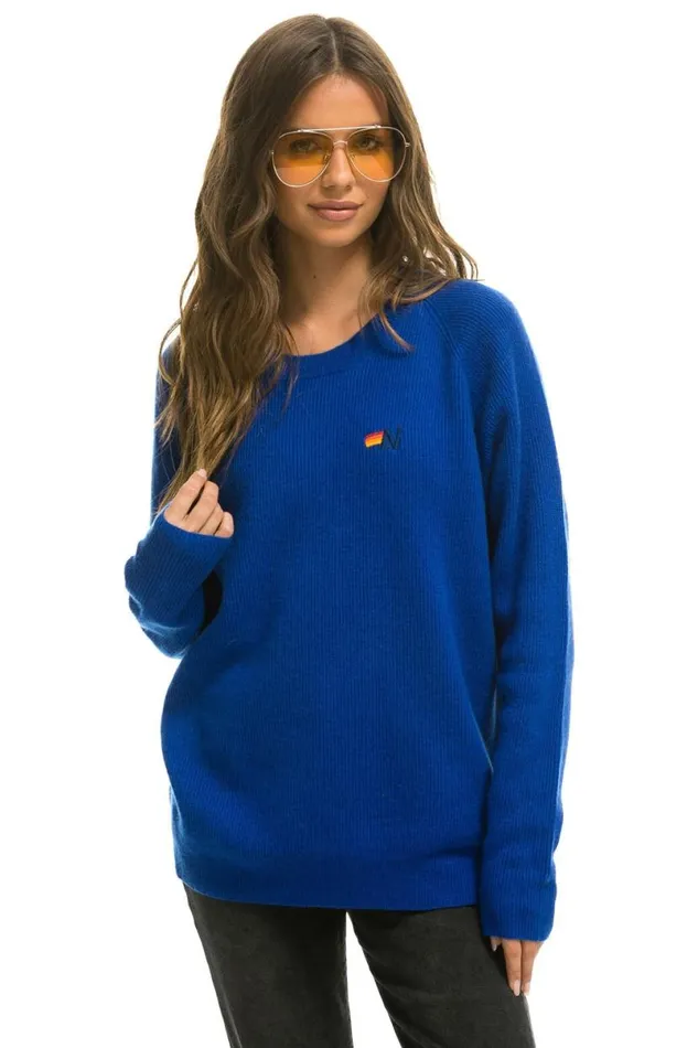 Vintage Cabin 2 Unisex Cashmere Sweater 8211 Lapis Men Aviator Nation Sweatshirts