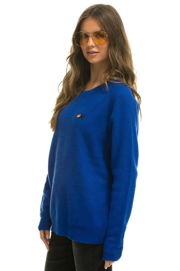 Vintage Cabin 2 Unisex Cashmere Sweater 8211 Lapis Men Aviator Nation Sweatshirts