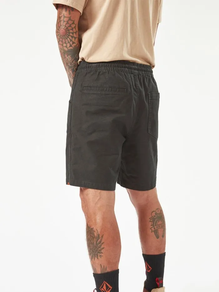 Volcom Workwear Caliper Elastic Waist Shorts 8211 Black Mens Volcom Shorts