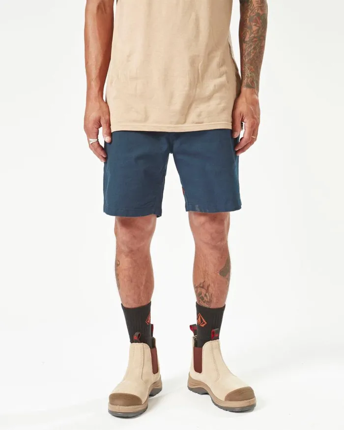 Volcom Workwear Caliper Elastic Waist Shorts 8211 Navy Mens Volcom Shorts