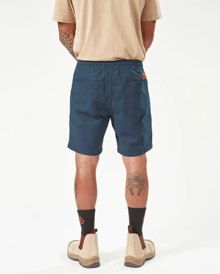 Volcom Workwear Caliper Elastic Waist Shorts 8211 Navy Mens Volcom Shorts