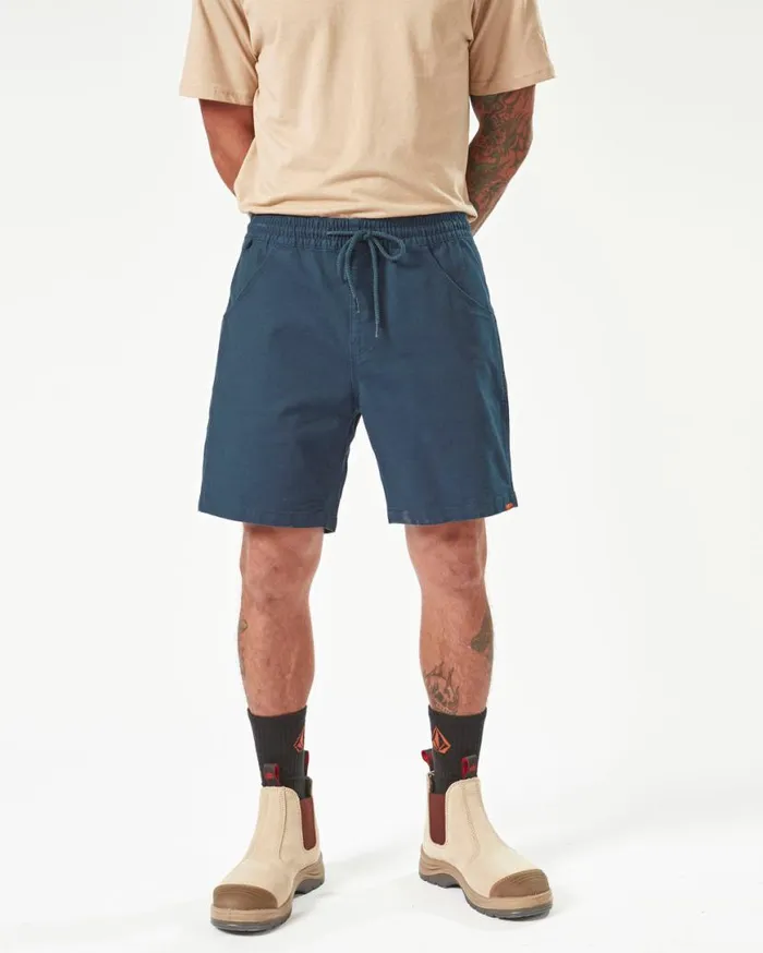 Volcom Workwear Caliper Elastic Waist Shorts 8211 Navy Mens Volcom Shorts
