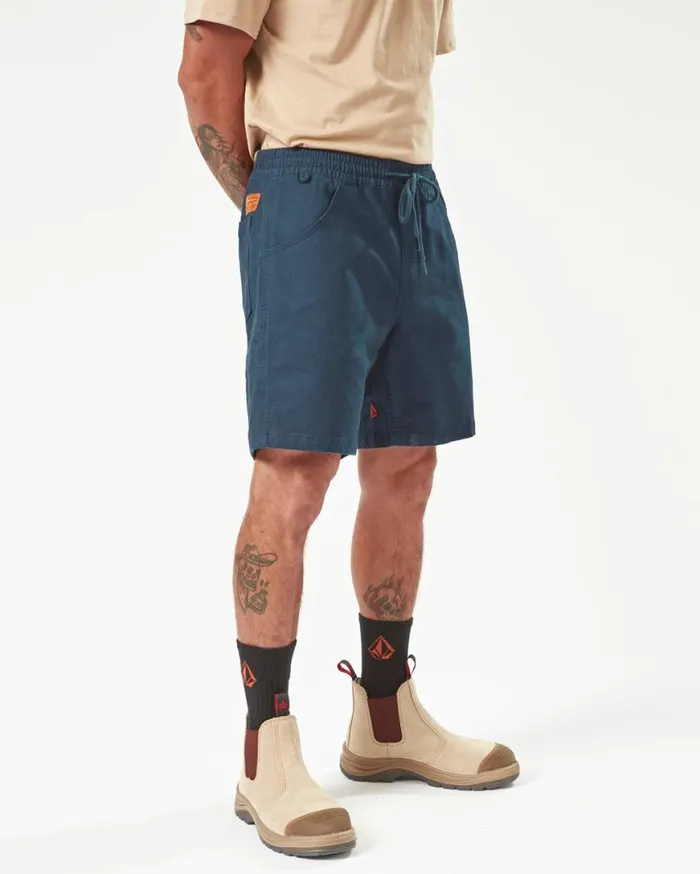 Volcom Workwear Caliper Elastic Waist Shorts 8211 Navy Mens Volcom Shorts