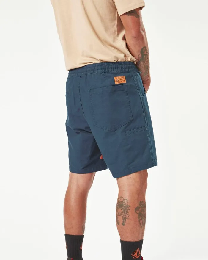 Volcom Workwear Caliper Elastic Waist Shorts 8211 Navy Mens Volcom Shorts