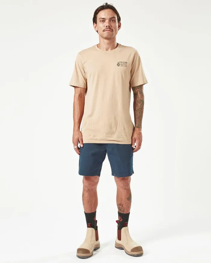 Volcom Workwear Caliper Elastic Waist Shorts 8211 Navy Mens Volcom Shorts