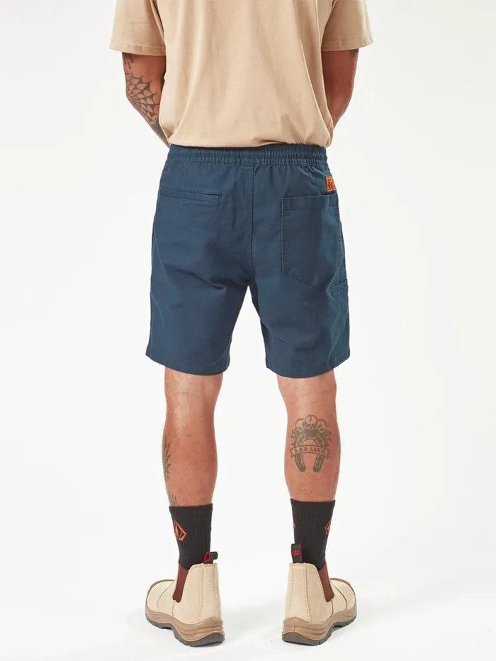 Volcom Workwear Caliper Elastic Waist Shorts 8211 Navy Mens Volcom Shorts