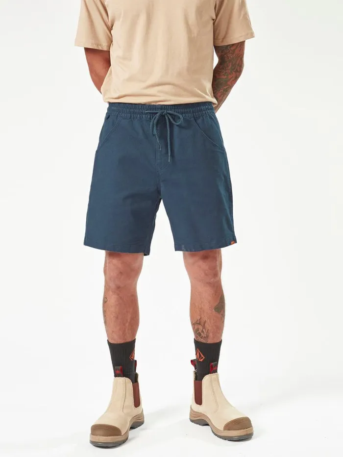 Volcom Workwear Caliper Elastic Waist Shorts 8211 Navy Mens Volcom Shorts