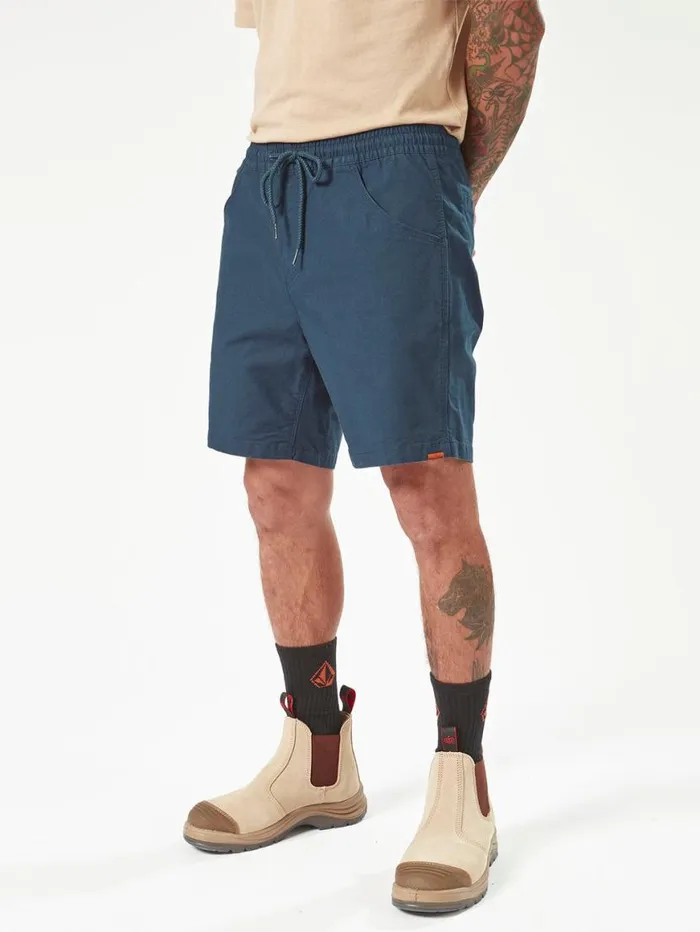Volcom Workwear Caliper Elastic Waist Shorts 8211 Navy Mens Volcom Shorts
