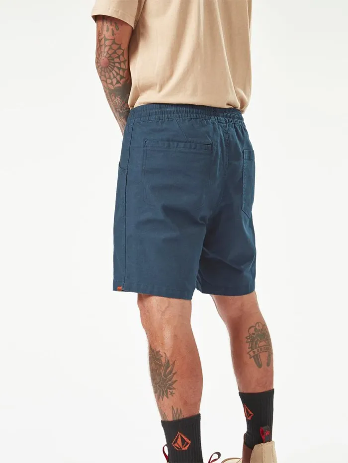 Volcom Workwear Caliper Elastic Waist Shorts 8211 Navy Mens Volcom Shorts