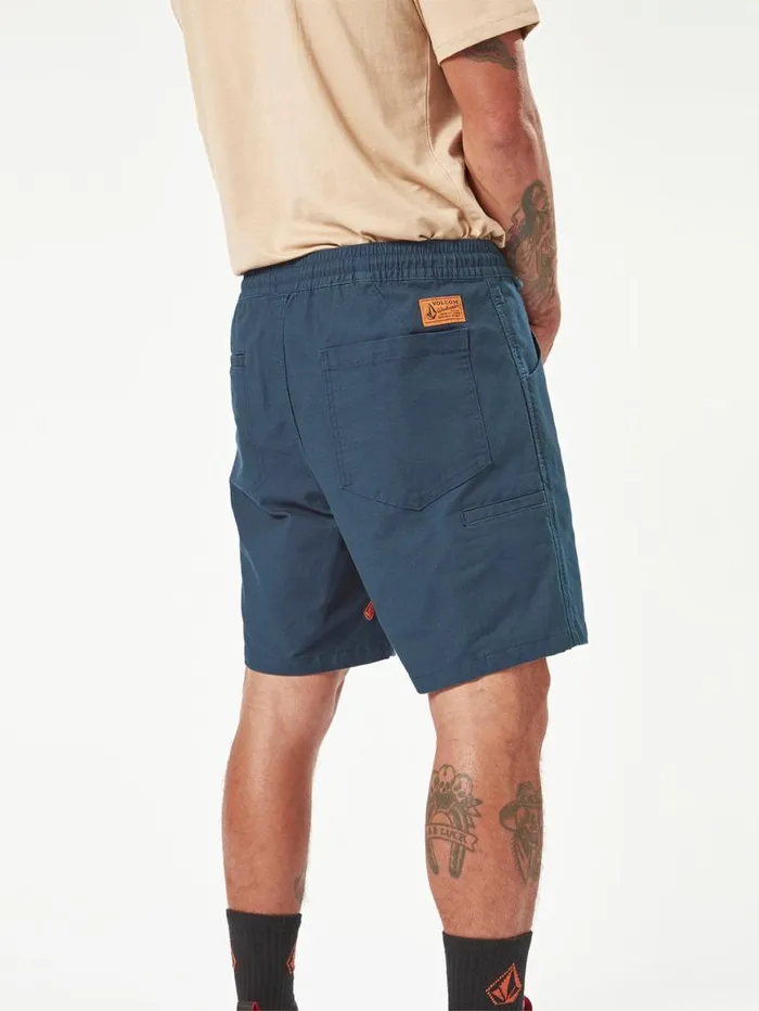 Volcom Workwear Caliper Elastic Waist Shorts 8211 Navy Mens Volcom Shorts