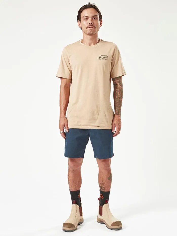 Volcom Workwear Caliper Elastic Waist Shorts 8211 Navy Mens Volcom Shorts