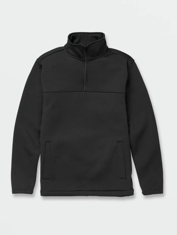 Volcom Workwear Quarter Zip Fleece Pullover 8211 Black Mens Volcom Hoodies and Sweatshirts