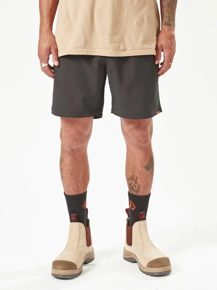 Volcom Workwear Slab Elastic Waist Hybrid Shorts 8211 Black Mens Volcom Shorts