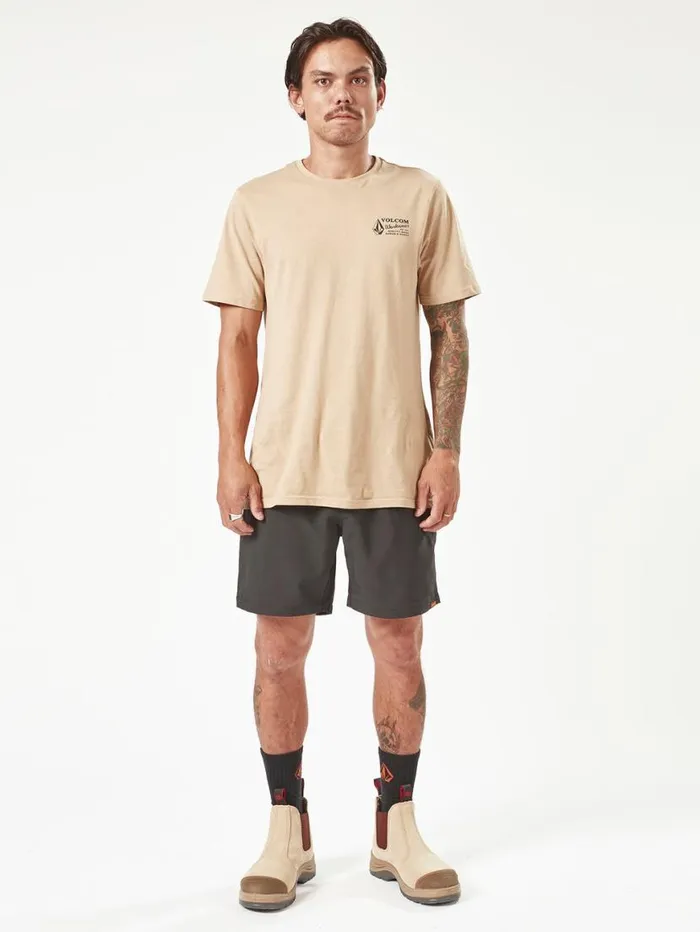 Volcom Workwear Slab Elastic Waist Hybrid Shorts 8211 Black Mens Volcom Shorts