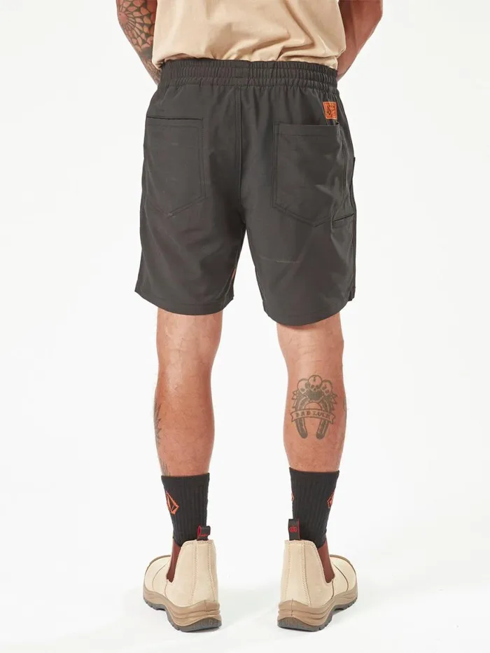 Volcom Workwear Slab Elastic Waist Hybrid Shorts 8211 Black Mens Volcom Shorts