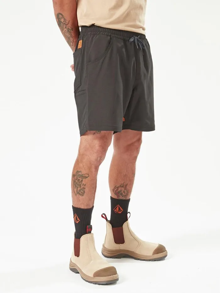 Volcom Workwear Slab Elastic Waist Hybrid Shorts 8211 Black Mens Volcom Shorts