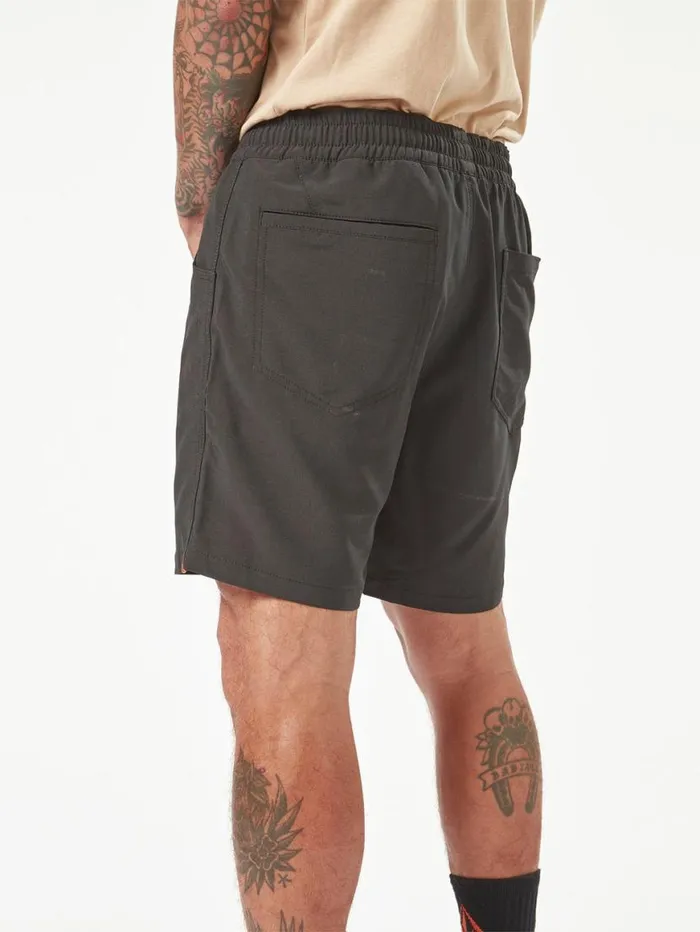 Volcom Workwear Slab Elastic Waist Hybrid Shorts 8211 Black Mens Volcom Shorts
