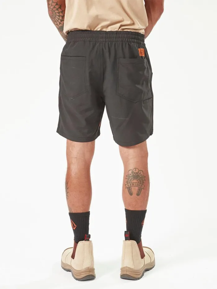 Volcom Workwear Slab Elastic Waist Hybrid Shorts 8211 Black Mens Volcom Shorts