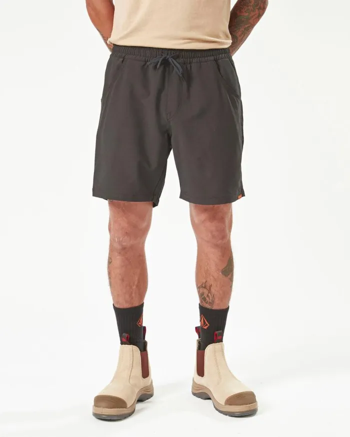Volcom Workwear Slab Elastic Waist Hybrid Shorts 8211 Black Mens Volcom Shorts