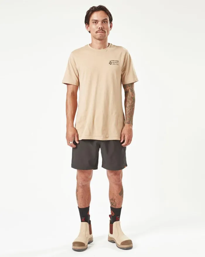 Volcom Workwear Slab Elastic Waist Hybrid Shorts 8211 Black Mens Volcom Shorts