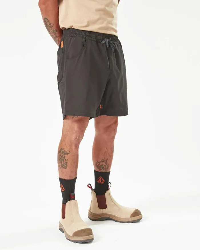 Volcom Workwear Slab Elastic Waist Hybrid Shorts 8211 Black Mens Volcom Shorts