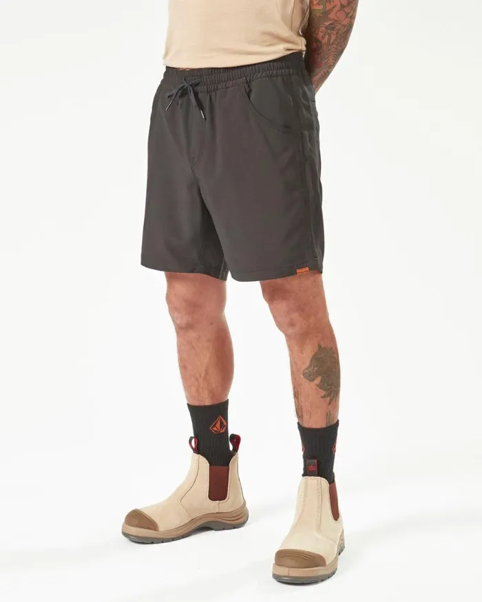 Volcom Workwear Slab Elastic Waist Hybrid Shorts 8211 Black Mens Volcom Shorts
