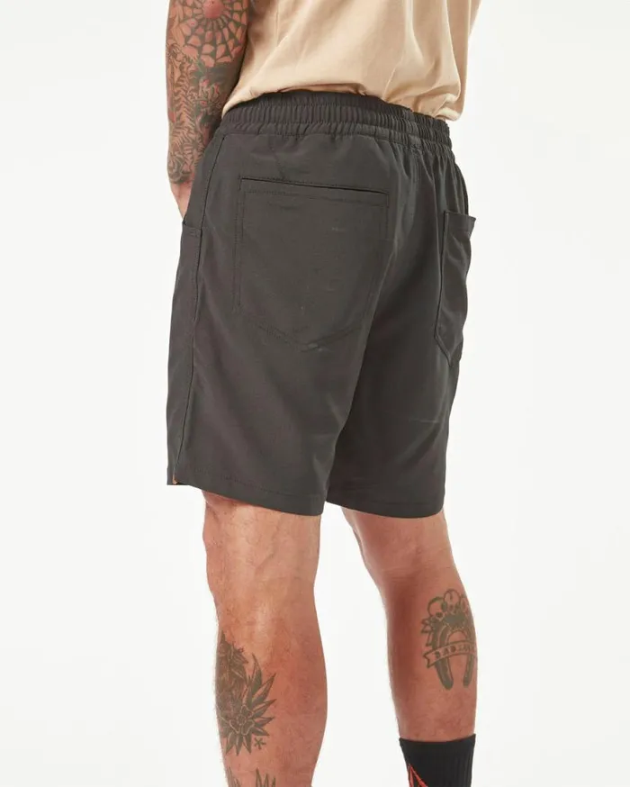 Volcom Workwear Slab Elastic Waist Hybrid Shorts 8211 Black Mens Volcom Shorts