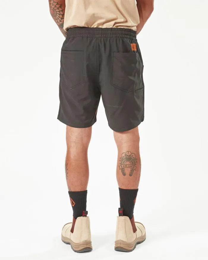 Volcom Workwear Slab Elastic Waist Hybrid Shorts 8211 Black Mens Volcom Shorts