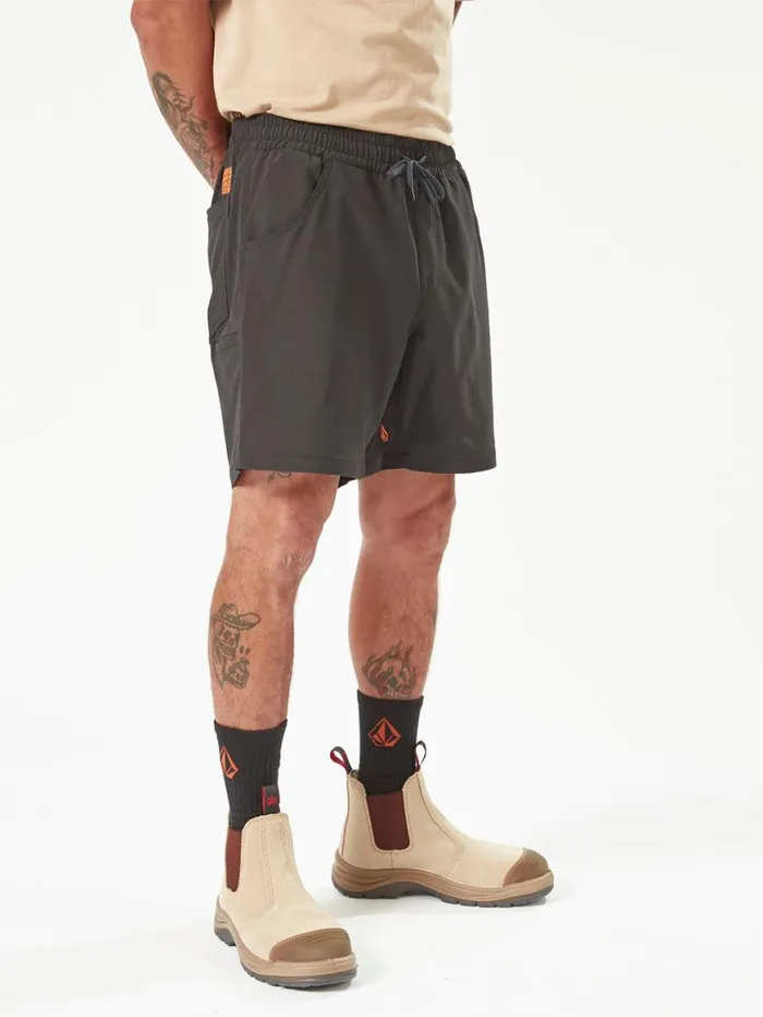 Volcom Workwear Slab Elastic Waist Hybrid Shorts 8211 Black Mens Volcom Shorts