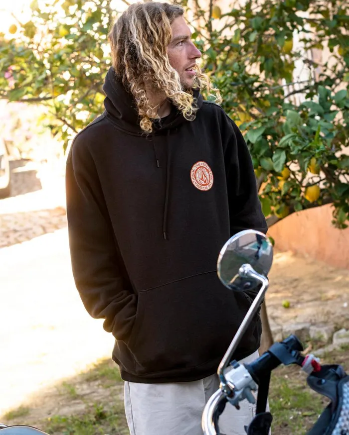 Volstoned Long Sleeve Pullover Hoodie 8211 Black Mens Volcom Hoodies