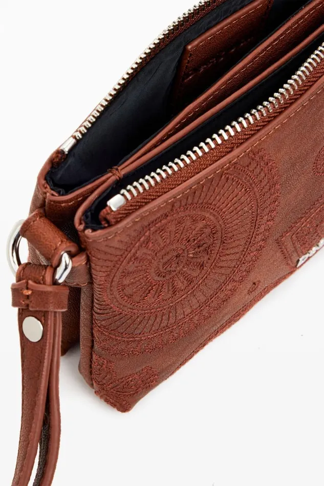 Wallets Women Desigual Embroidered S Bag Brown