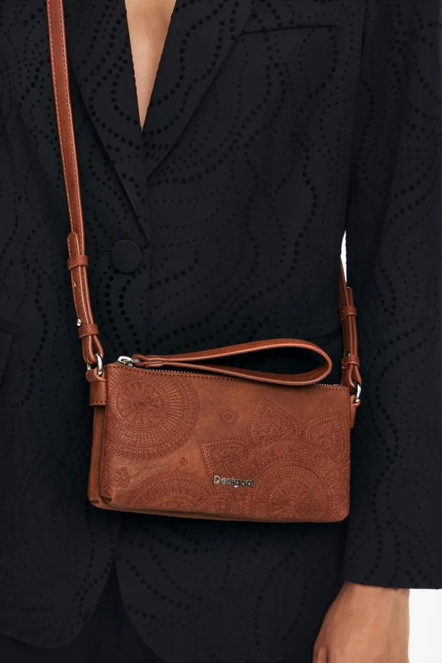 Wallets Women Desigual Embroidered S Bag Brown