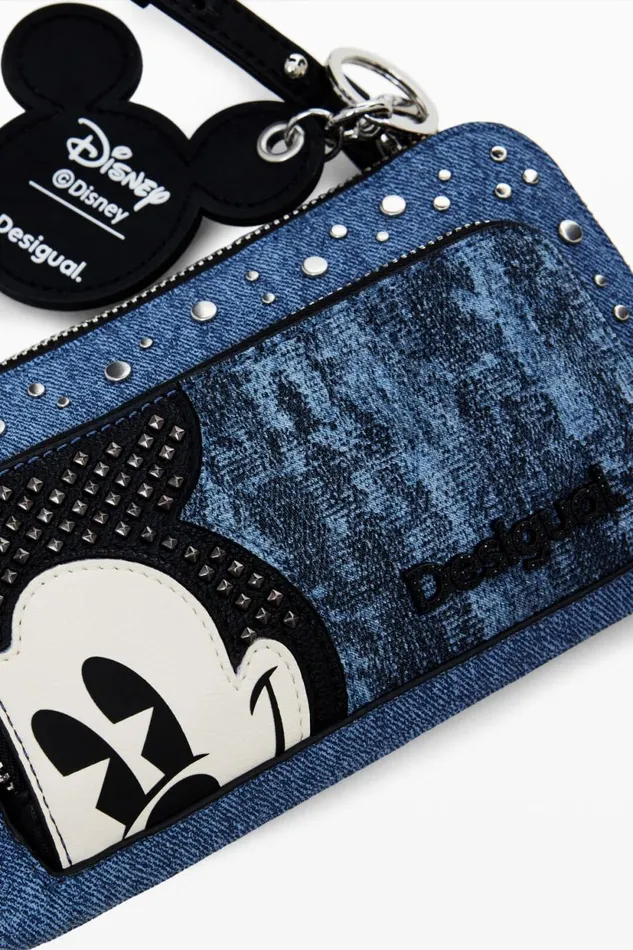 Wallets Women Desigual Mickey Mouse L Denim Wallet Blue