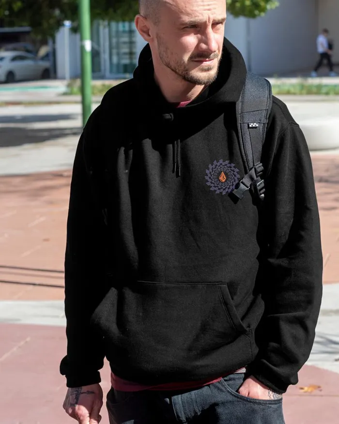 Watanite Pullover Hoodie 8211 Black Mens Volcom Hiking