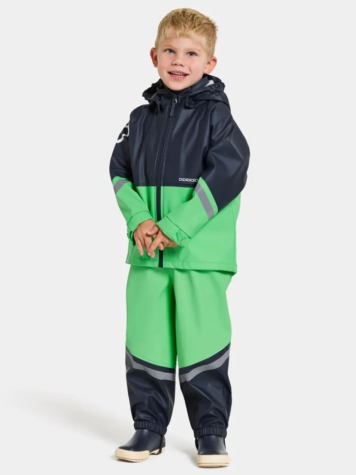 Waterman Kids039 Set Galon Navy Kids Didriksons Unlined Rain Set