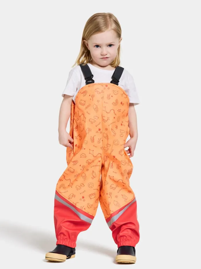 Waterman Printed Kids039 Set Galon Doodle Papaya Orange Kids Didriksons Unlined Rain Set