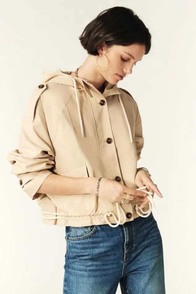 Waterproof Jacket Torry Beige Women Baandsh Jackets and Coats