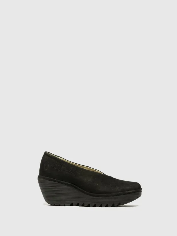 Wedge Shoes YAZ BLACK Women Fly London Shoes