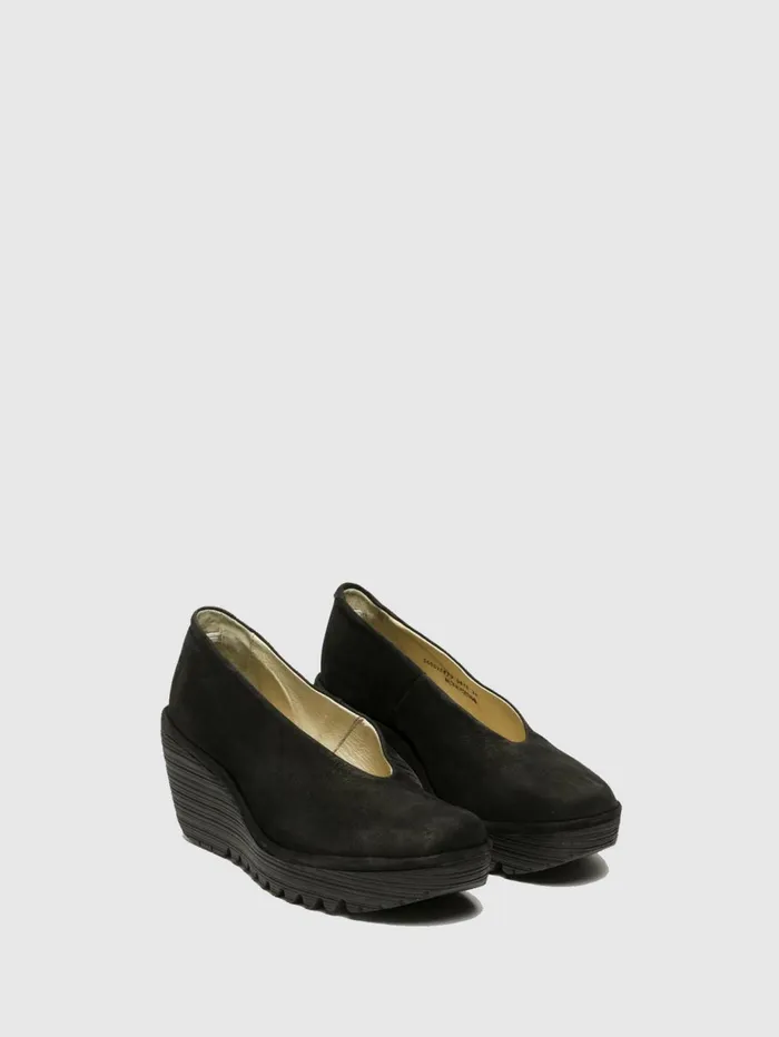 Wedge Shoes YAZ BLACK Women Fly London Shoes