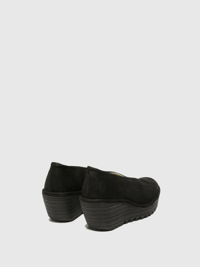 Wedge Shoes YAZ BLACK Women Fly London Shoes