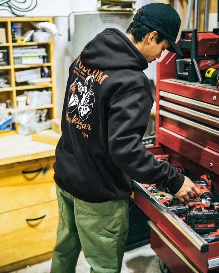 Welder Zip Hooded Hoodie 8211 Black Mens Volcom Hoodies and Sweatshirts