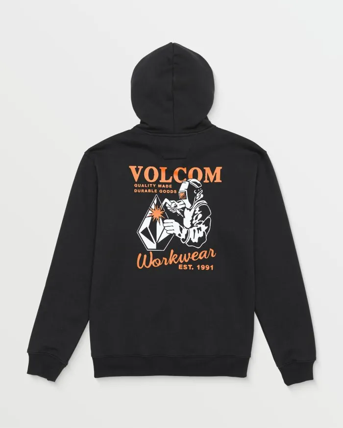 Welder Zip Hooded Hoodie 8211 Black Mens Volcom Hoodies and Sweatshirts